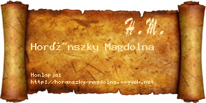 Horánszky Magdolna névjegykártya